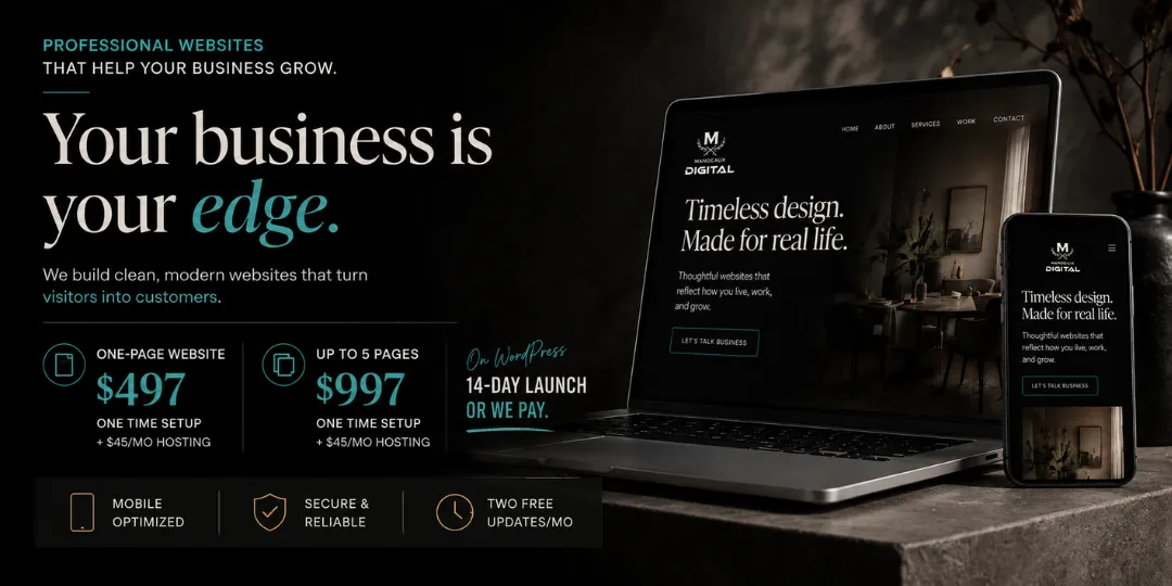 Mandeaux Digital Website Lite ad